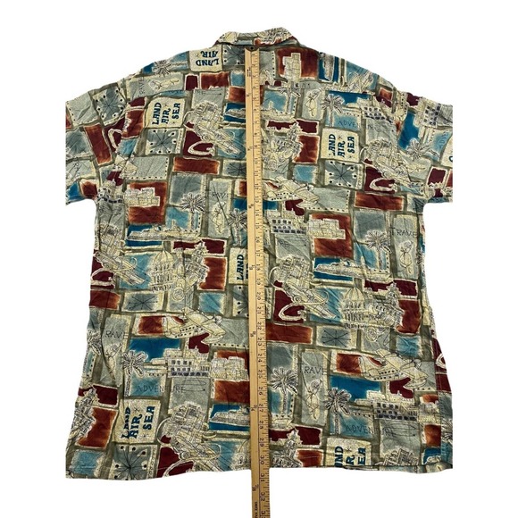 Campia Moda‎ Mens Short Sleeve Hawaiian Button Down Multicolor Shirt Size XL - Picture 4 of 4